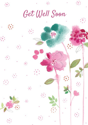 Ling Design Watercolour Flowers Personalised Get Well Soon Card