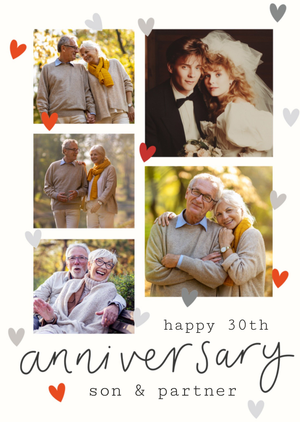 Moonpig Son And Partner Photo Upload 30th Anniversary Card