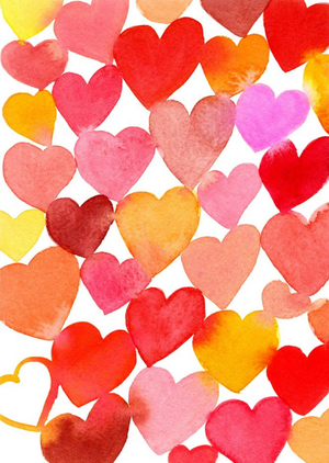 Moonpig Watercolour Love Heart Anniversary Card