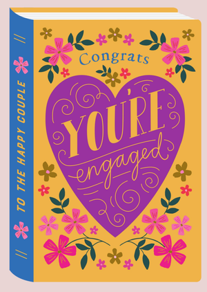 Moonpig Bold Illustrated To The Happy Couple You're Engaged Book Congratulations Card