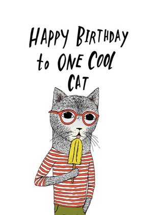 Moonpig To One Cool Cat Happy Birthday Card