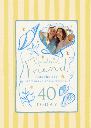 Moonpig Wonderful Friend 40 Today Photo Upload Birthday Card
