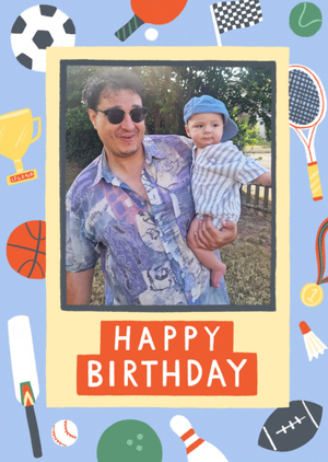 Moonpig Sports Equipment Photo Upload Birthday Card
