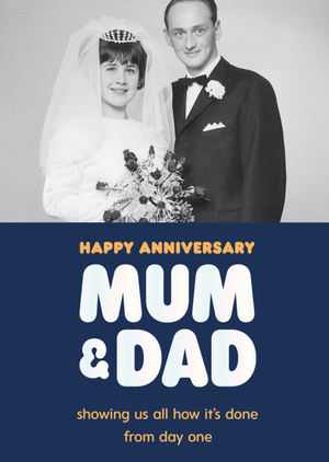 Moonpig Photo Upload Typographic Mum & Dad Anniversary Card