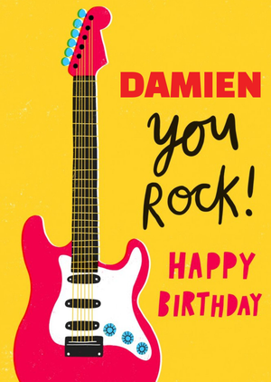 Moonpig You Rock Happy Birthday Bright Graphic Birthday Card