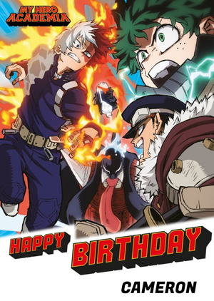 Moonpig My Hero Academia Anime Characters Personalised Birthday Card