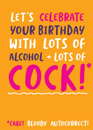 Moonpig Banter Funny Typographic Naughty Birthday Card