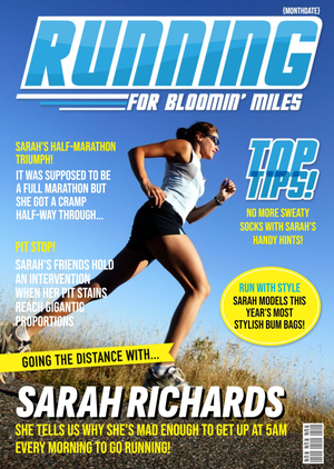 Moonpig Designers Running For Bloomin' Miles Spoof Magazine Personalised Happy Birthday Card