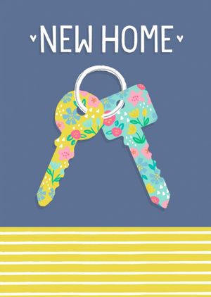 Moonpig Claire Nicholson Illustrated Door Keys New Home Card