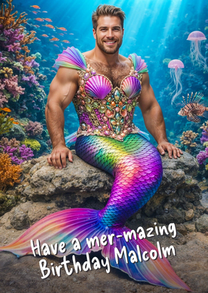 Moonpig Have A Mer-Mazing Birthday Merman Photo Upload Card
