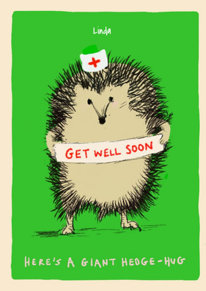 Moonpig Get Well Soon Hedgehog Card