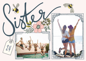 Moonpig Flowers And Bumblebee Sister Card