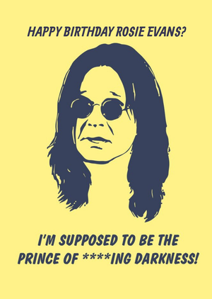 Moonpig Jerry Tapscott Star Ozzy Osbourne Birthday Card