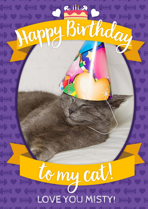 Moonpig To My Cat Happy Birthday Photo Upload Card