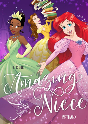 Disney Princesses Disney Princess Amazing Niece Personalised Birthday Card