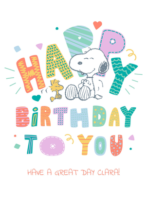 Moonpig Peanuts Colourful Happy Birthday Personalised Card