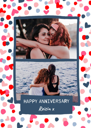 Moonpig Colourful Confetti Personalised Photo Upload Anniversary Card