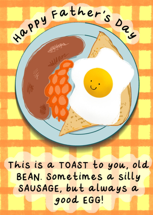 Moonpig Rosie Johnson Illustrates This Is A Toast To You Happy Father's Day Card