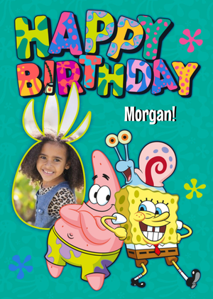 Nickelodeon Spongebob Squarepants Funny Photo Upload Birthday Card