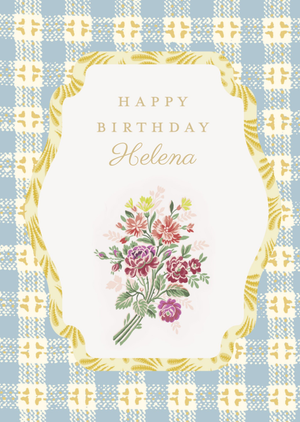 Moonpig Laura Ashley Framed Watercolour Bouquet Birthday Card
