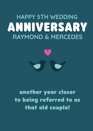 Moonpig Graphic Birds Humorous Editable Anniversary Card