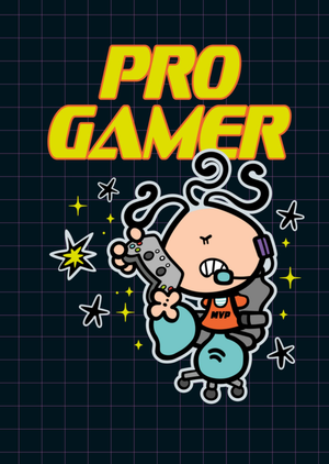 Bubblegum Pro Gamer Cartoon Gaming Card