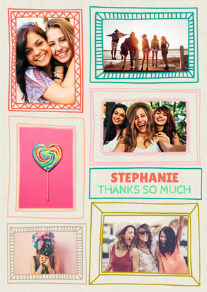 Moonpig Colourful Sketched Frames Sorry Youre Leaving Photo Upload Card