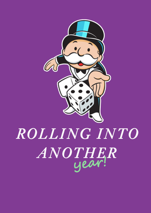 Moonpig Monopoly Rolling Into Another Year Dice Birthday Card