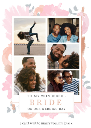 Moonpig Wedding Card - To My Wonderful Bride - On Our Wedding Day - Photo Upload