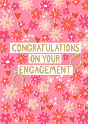 Moonpig Designers Damien Barlow Floral Congratulations Engagement Card