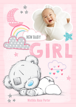 Tiny Tatty Teddy Me To You Tatty Teddy Baby Girl Photo Upload Card