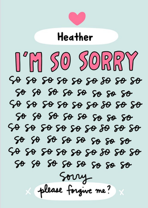 Moonpig Typographic I'm So Sorry Please Forgive Me Card