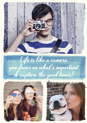 Moonpig Life Is Like A Camera Personalised Photo Upload Birthday Card