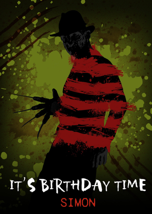 Moonpig Nightmare On Elm Street Its Birthday Time Personalised Card