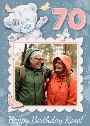 Me To You Tatty Teddy Age 70 Photo Upload Birthday Card