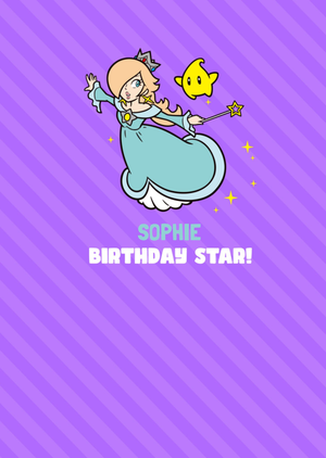 Moonpig Super Mario Princess Rosalina And Luma Birthday Star Card