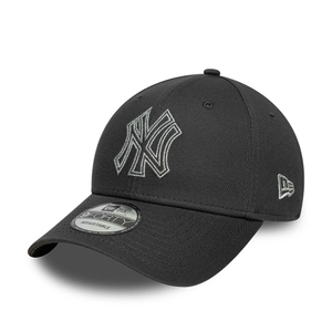 New York Yankees MLB Metallic Outline Charcoal 9FORTY Adjustable Cap