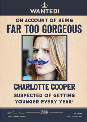 Moonpig Wanted On The Account Of Being Far Too Gorgeous Photo Upload Birthday Card