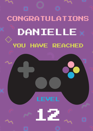 Moonpig Boogie Bomb Gaming Controller Level 12 Birthday Card