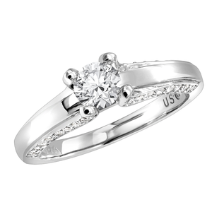 14K Gold Unique Diamond Engagement Ring 0.80ct 5mm (2/8in)