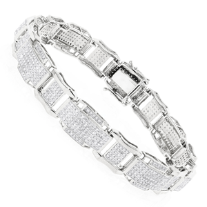 Men's Gold Bracelet with Diamonds 10K 3.44ct