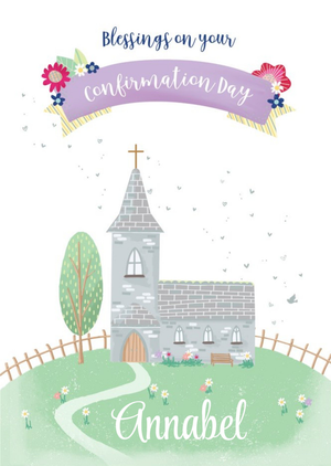 Moonpig Ling Design Illustration Church Floral Special Occasion Card