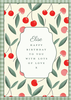 Moonpig Laura Ashley Watercolour Cherry Pattern Birthday Card