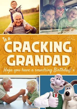 Moonpig Wallace And Gromit To A Cracking Grandad Birthday Photo Upload Card
