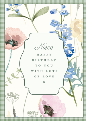 Moonpig Laura Ashley Watercolour Flowers Niece Birthday Card