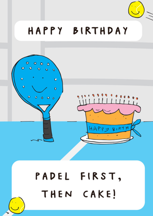 Moonpig Padel First Then Cake Birthday Card