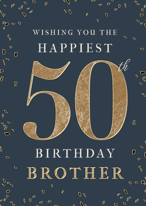 Moonpig Happiest 50th Birthday Brother Card