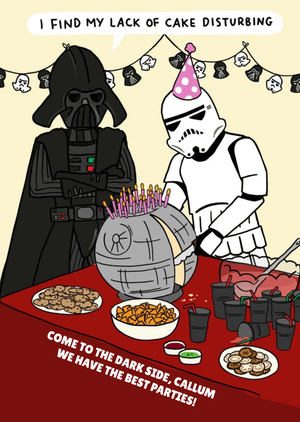 Disney Star Wars Funny Birthday Card - I Find My Lack Of Cake Disturbing
