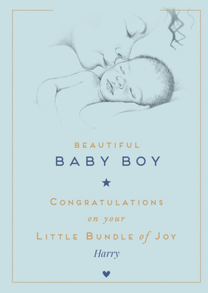 Moonpig Beautiful Baby Boy New Baby Card