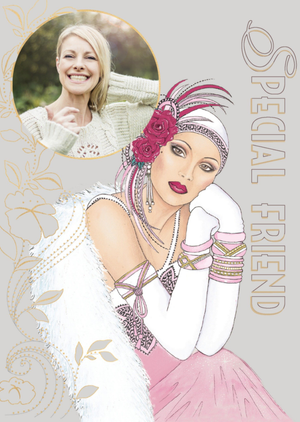 Moonpig Special Friend Photo Upload Art Deco Card
